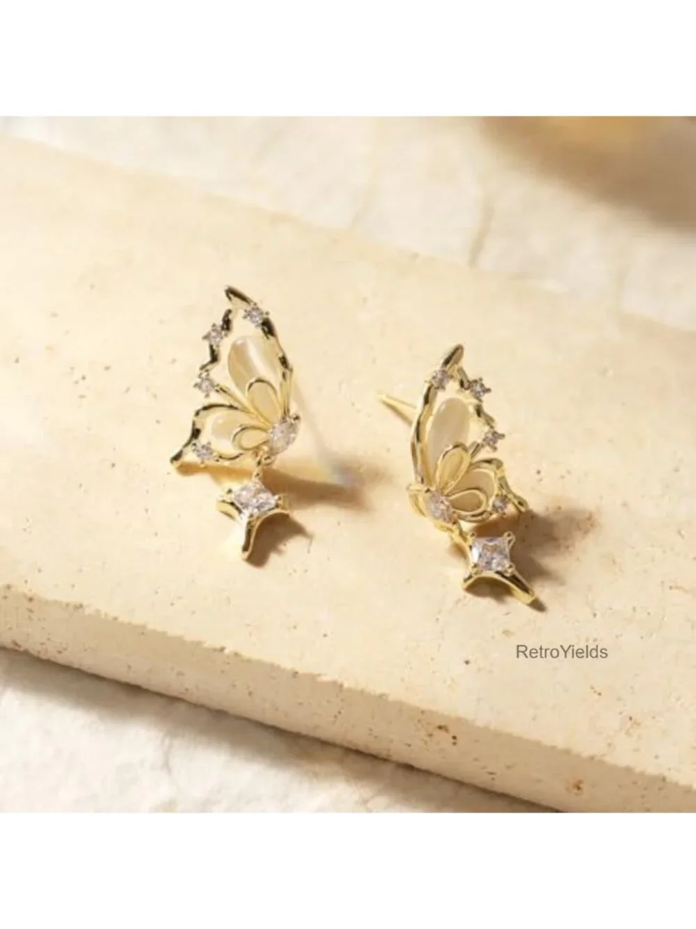 Pearl Flower Leaf Stud Earrings for Women Gold Plated Statement CZ Earrings